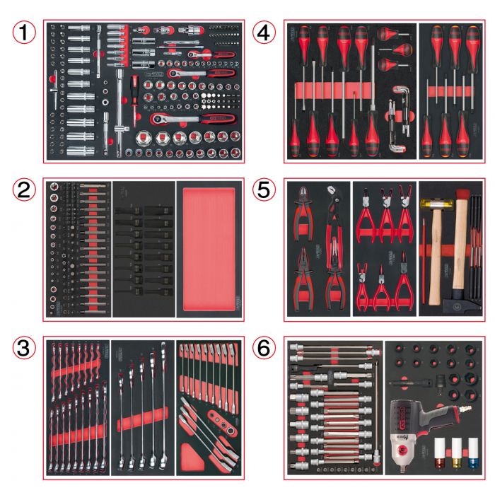 COMPOSITION D'OUTILS 6 TIROIRS POUR SERVANTE