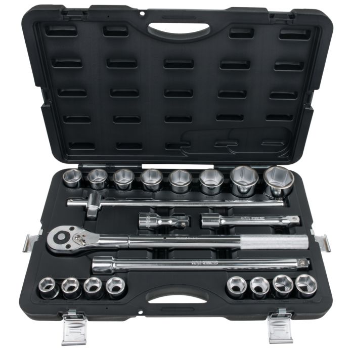 COFFRET DE DOUILLES 6 PANS MÉTRIQUES ET ACCESSOIRES 3/4'', 21 PIÈCES – Image 2