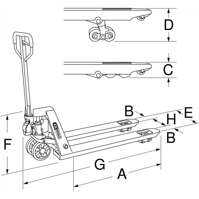 TRANSPALETTE MANUEL, 2,5 TONNES – Image 3