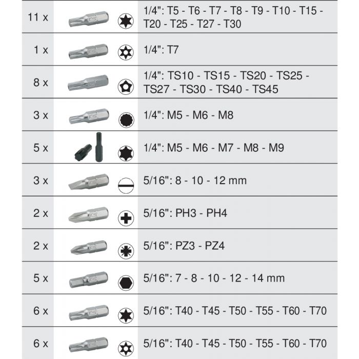 MODULE DE DOUILLES ET ACCESSOIRES 1/4'' - 3/8'' - 1/2'', 175 PIÈCES – Image 3