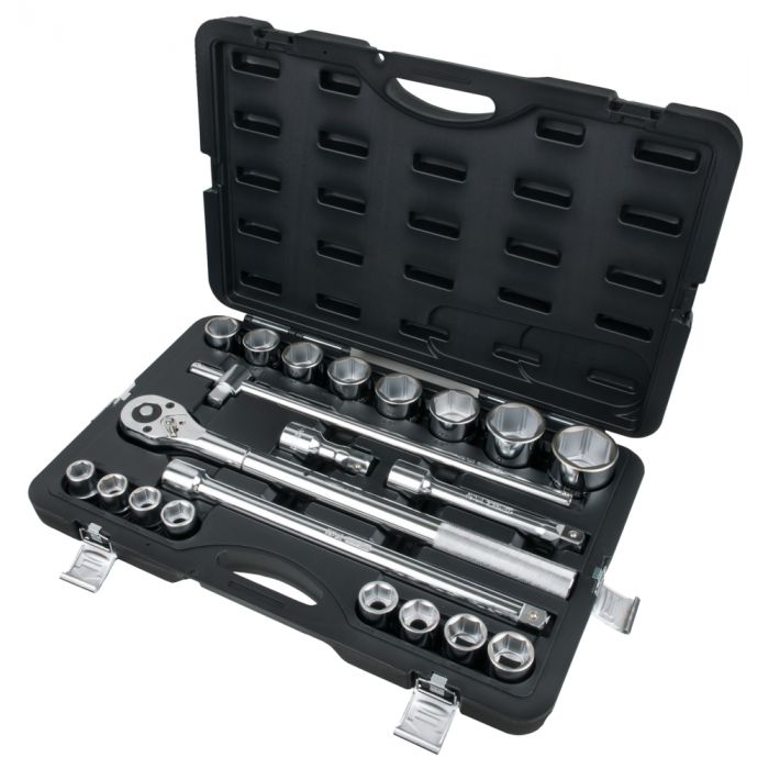 COFFRET DE DOUILLES 6 PANS MÉTRIQUES ET ACCESSOIRES 3/4'', 21 PIÈCES – Image 3