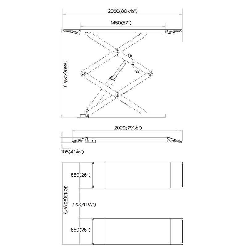 PONT ÉLÉVATEUR À CISEAUX 3 T HAUTEUR DE LEVAGE 1850 MM 220 V MW-TOOLS SL300UM – Image 5