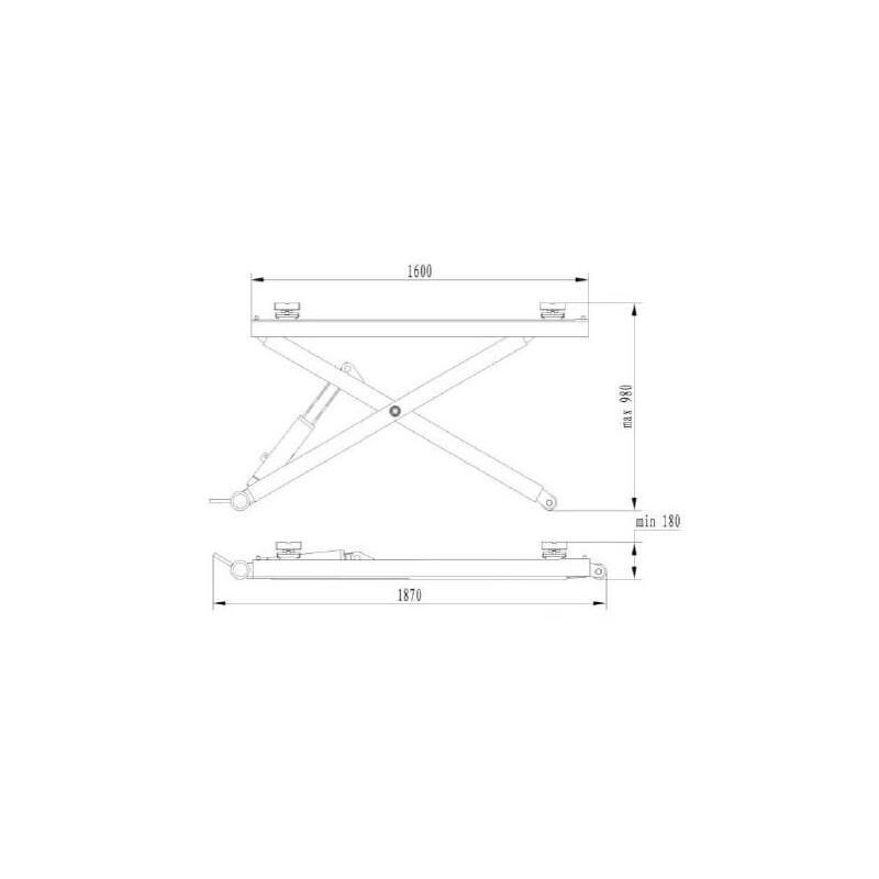 PONT ÉLÉVATEUR À CISEAUX MOBILE 3T 220V LEVAGE 980 MM MW-TOOLS MSL300M – Image 6